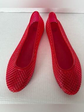 Wild Fable Red Jelly Lattice Ballet Flats Slip-On Shoes Women’s Size 10